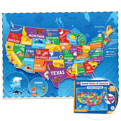 United States Map Puzzle - 70 Pieces