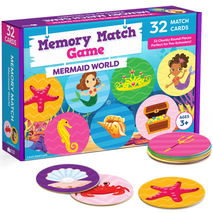 Mermaid World Matching Memory Game - 32 Pieces