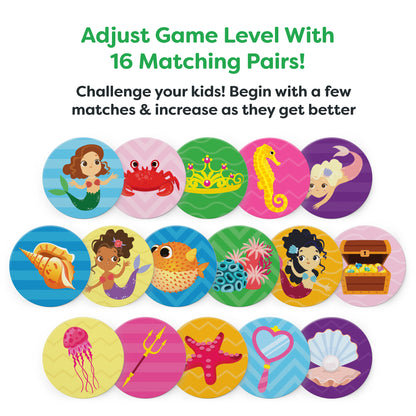 Mermaid World Matching Memory Game - 32 Pieces