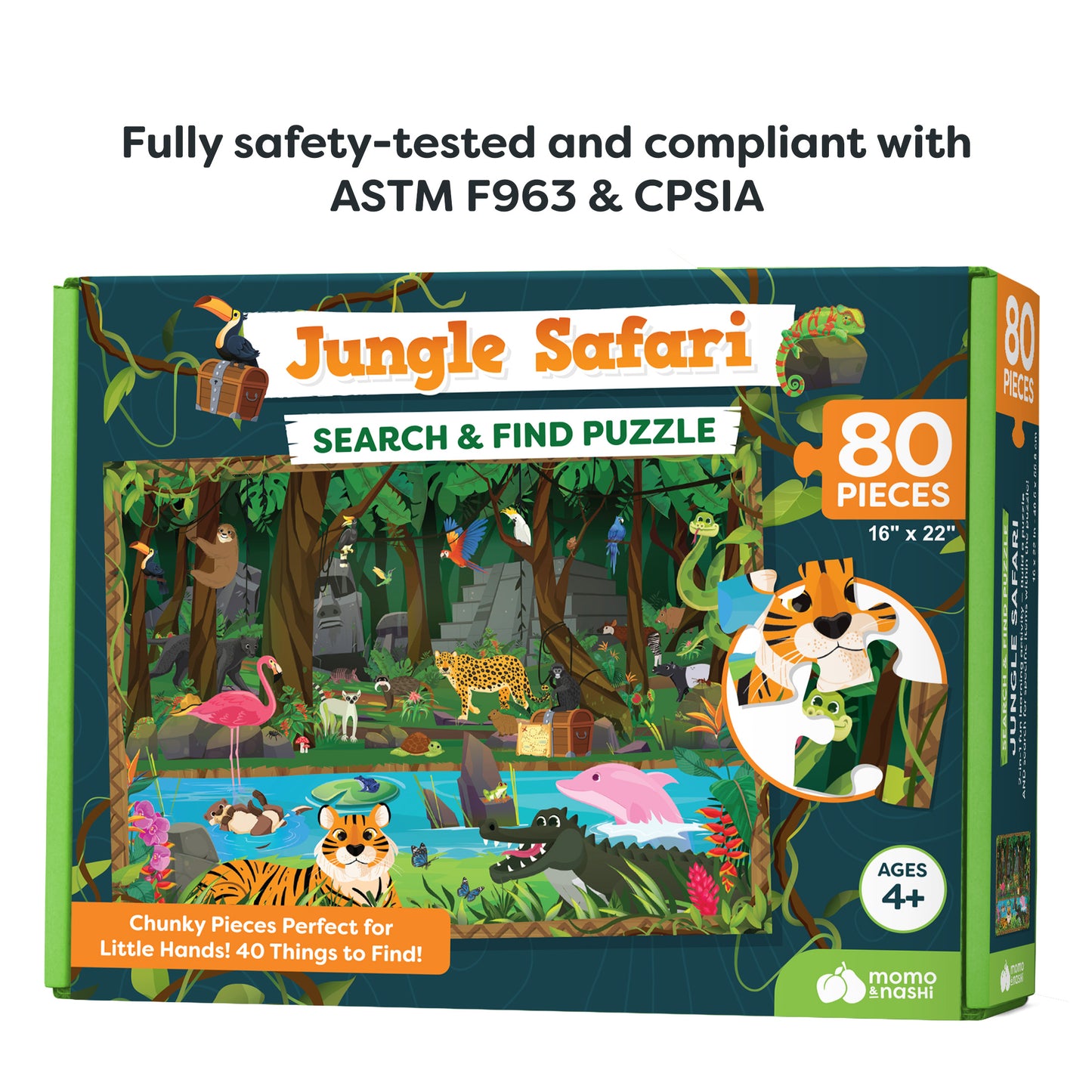 Search & Find Jungle Rainforest Puzzle - 80 Pieces