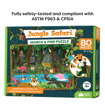 Search & Find Jungle Rainforest Puzzle - 80 Pieces