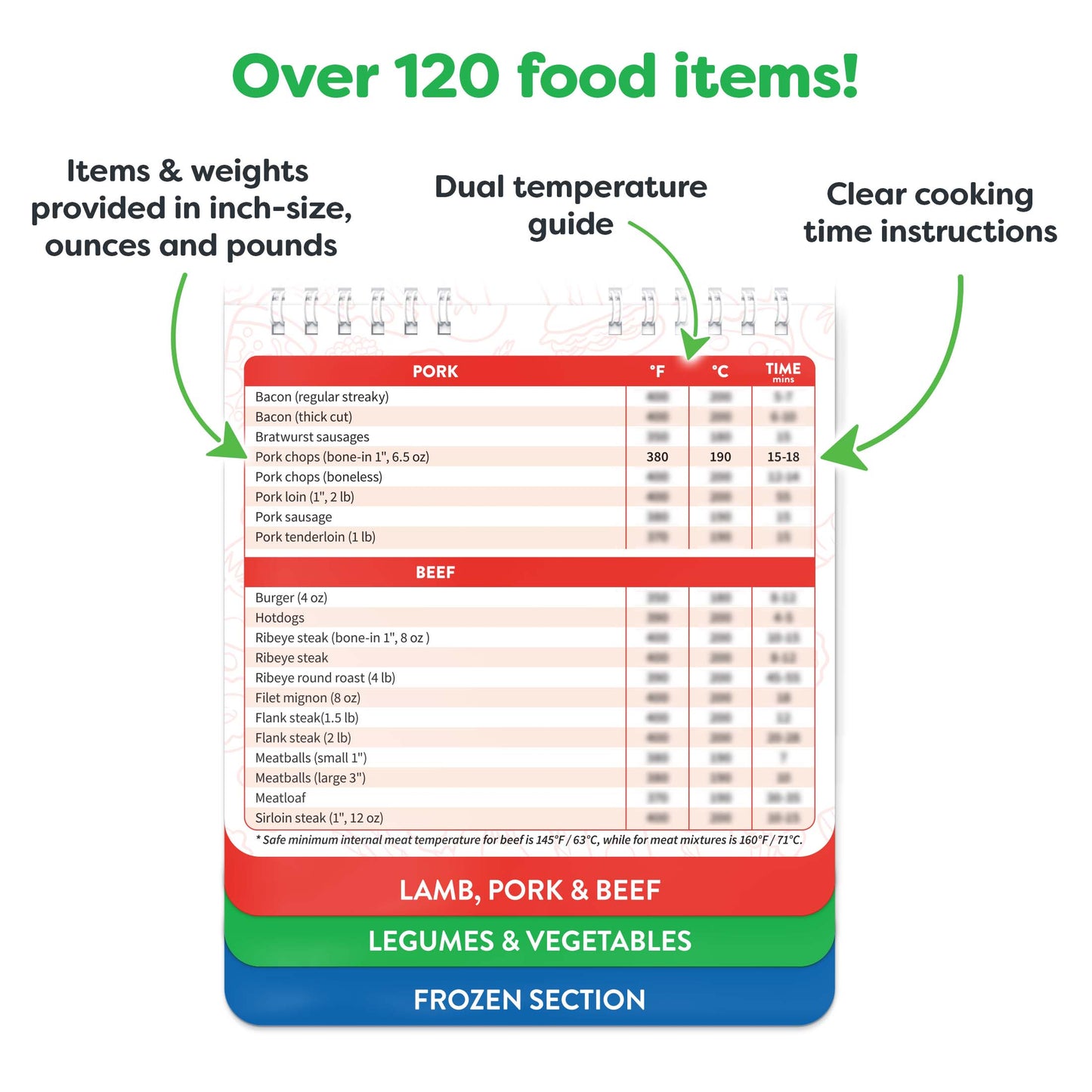 Air Fryer Cheat Sheet Magnet - Flip Book