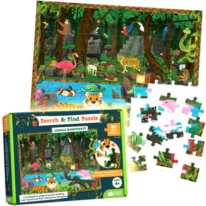 Search & Find Jungle Rainforest Puzzle - 80 Pieces