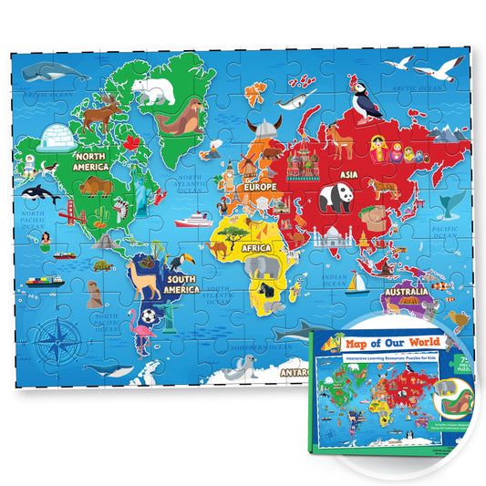 World Map Puzzle - 75 Pieces