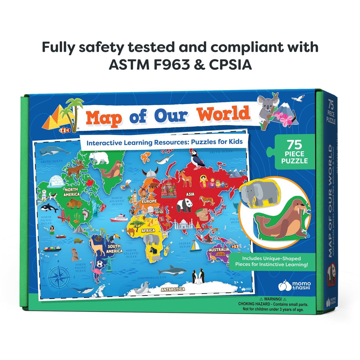 World Map Puzzle - 75 Pieces