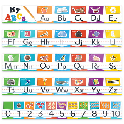 ABC Alphabet & Number Border Posters - 5 Pieces