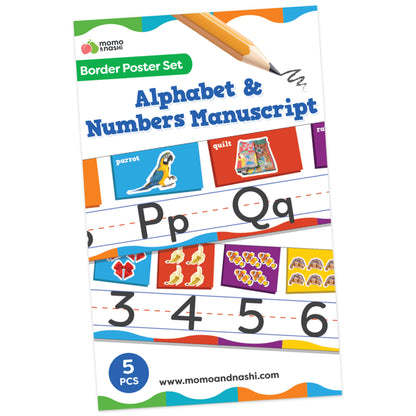 ABC Alphabet & Number Border Posters - 5 Pieces